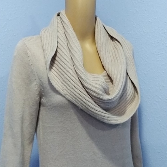 H&M Cowl Sweater Mini Dress Dusty Rose Pink - Picture 2 of 4